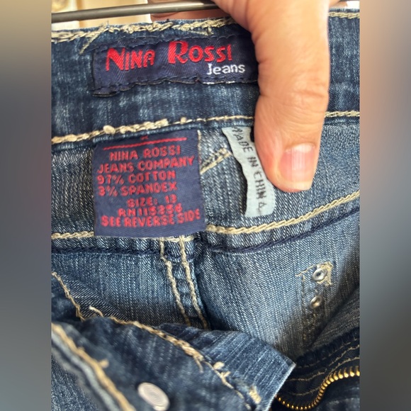 Nina Rossi Denim Shorts - Dark Blue, Size 13 - Picture 4 of 8